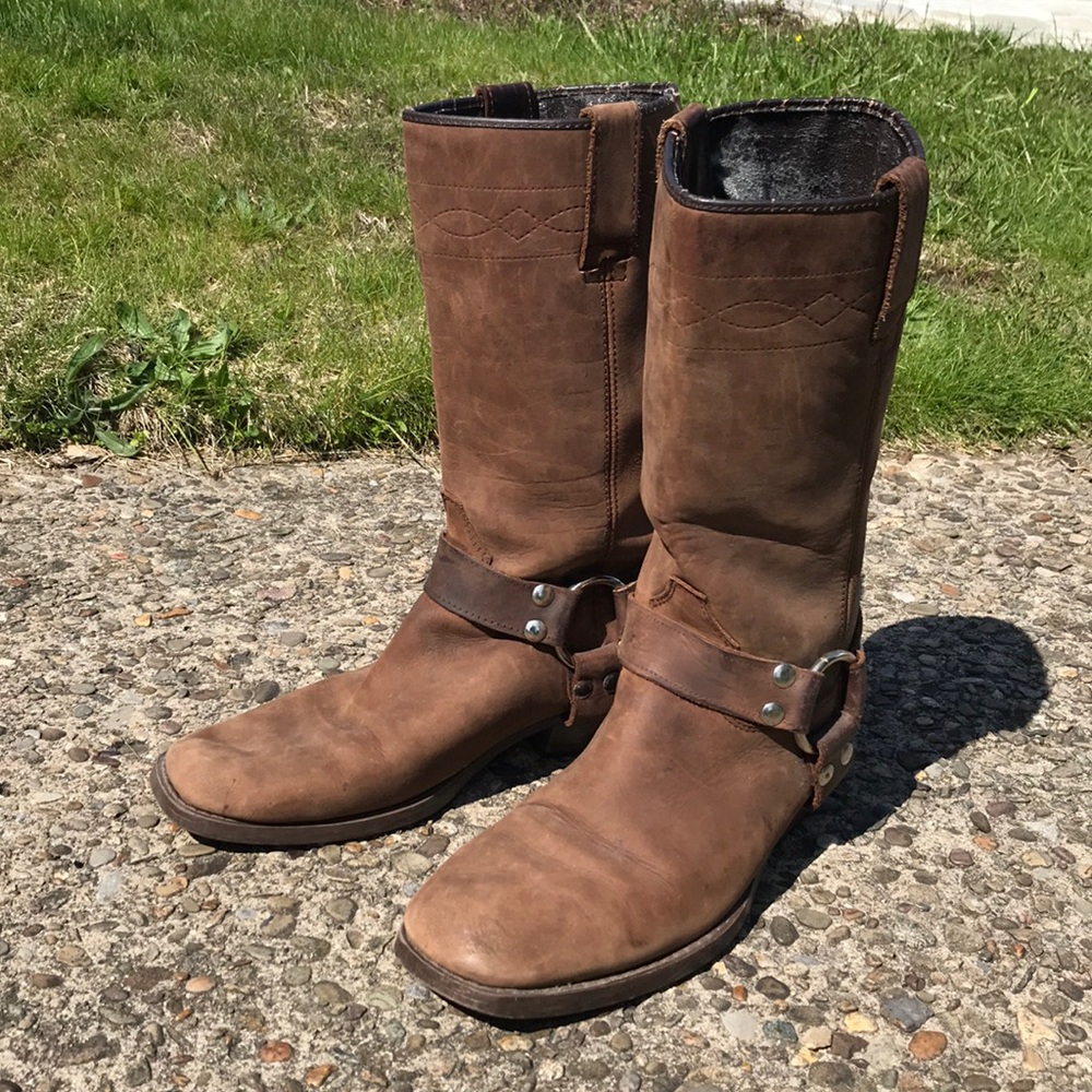 Cowgirl boots with ankle straps